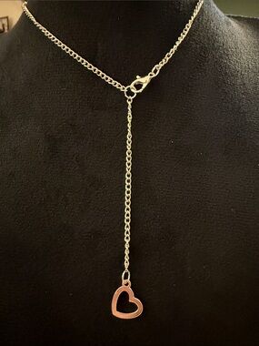 Delicate Gold Heart Lariat Necklace - Women Jewelry